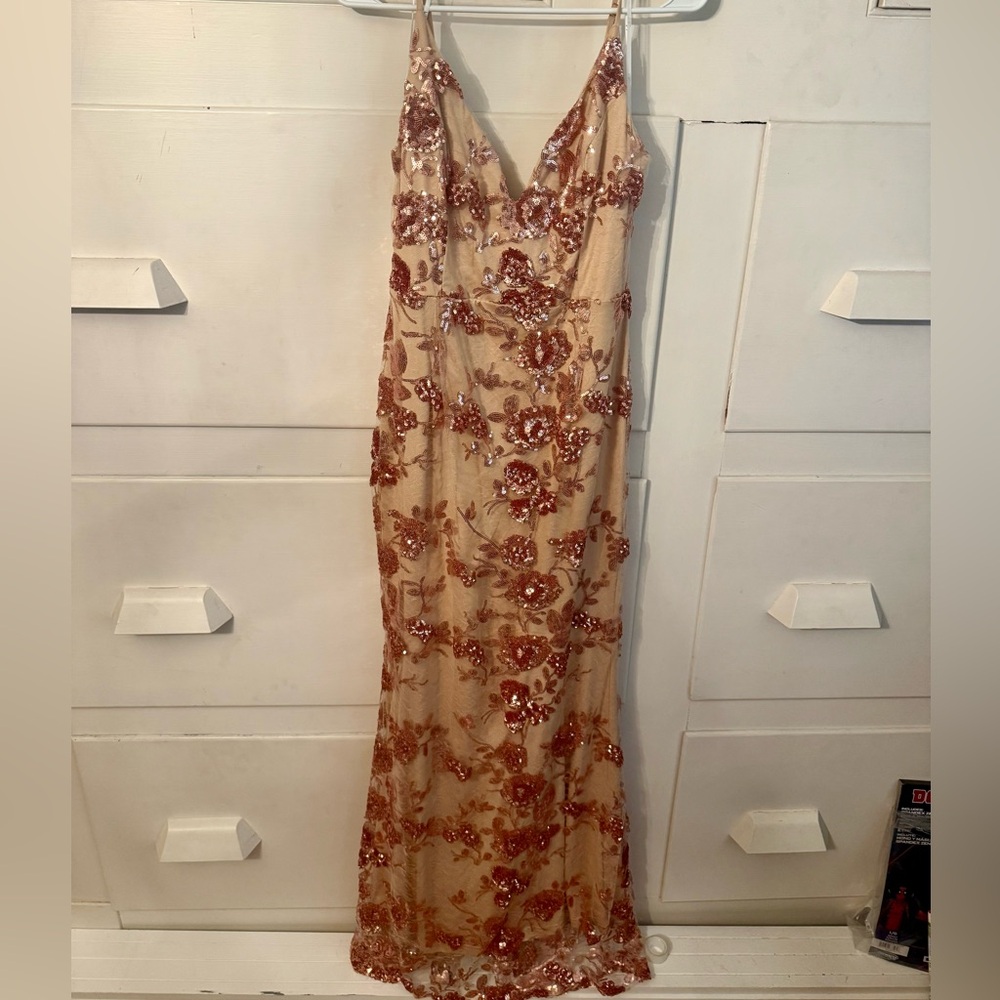 Lulu's Rose Gold Sequin Dress